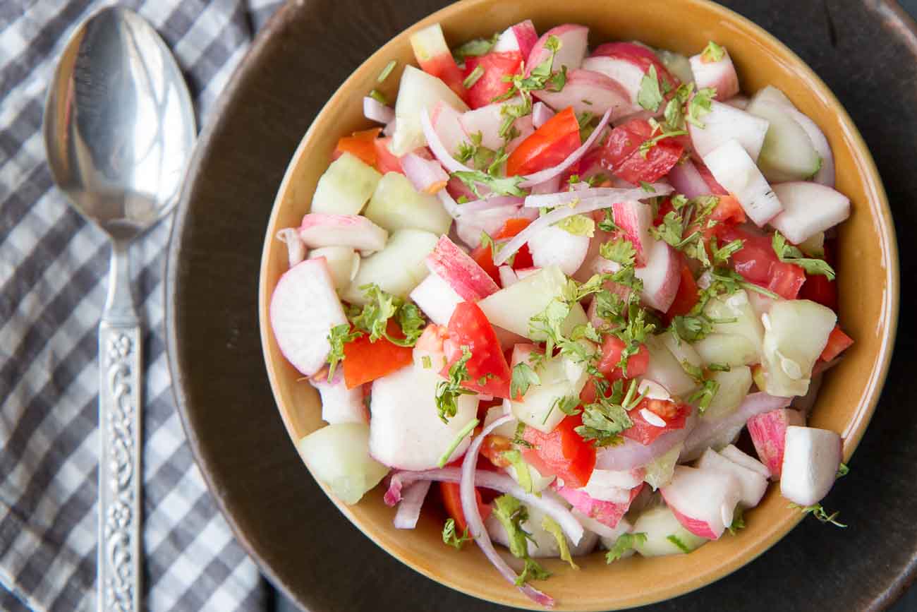 Cucumber & Tomato Chat Salad
